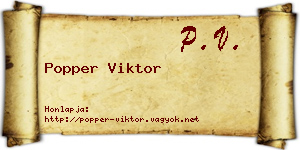 Popper Viktor névjegykártya